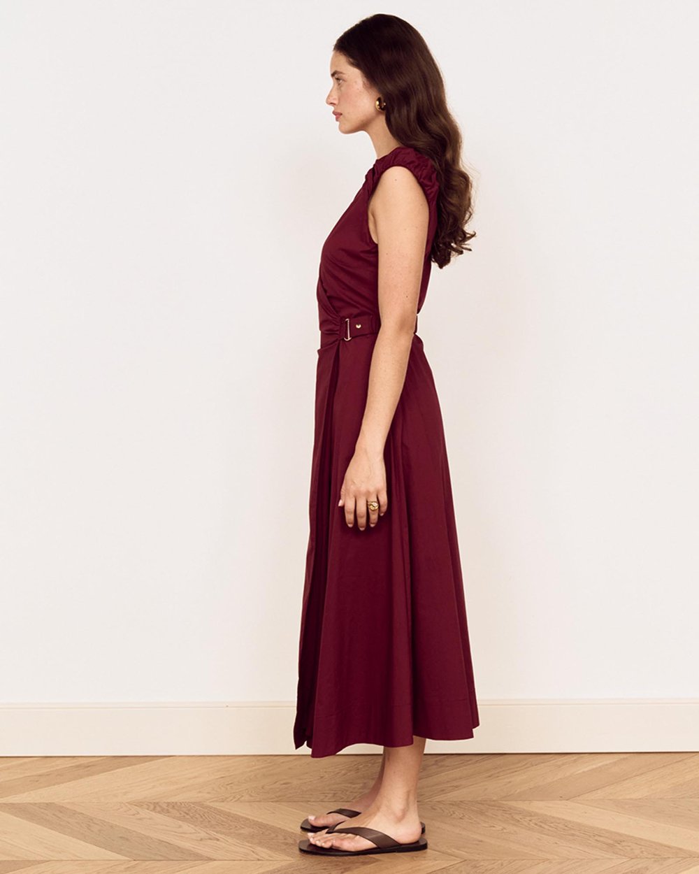MINK PINK - Lola Wrap MIDI Dress - Wine