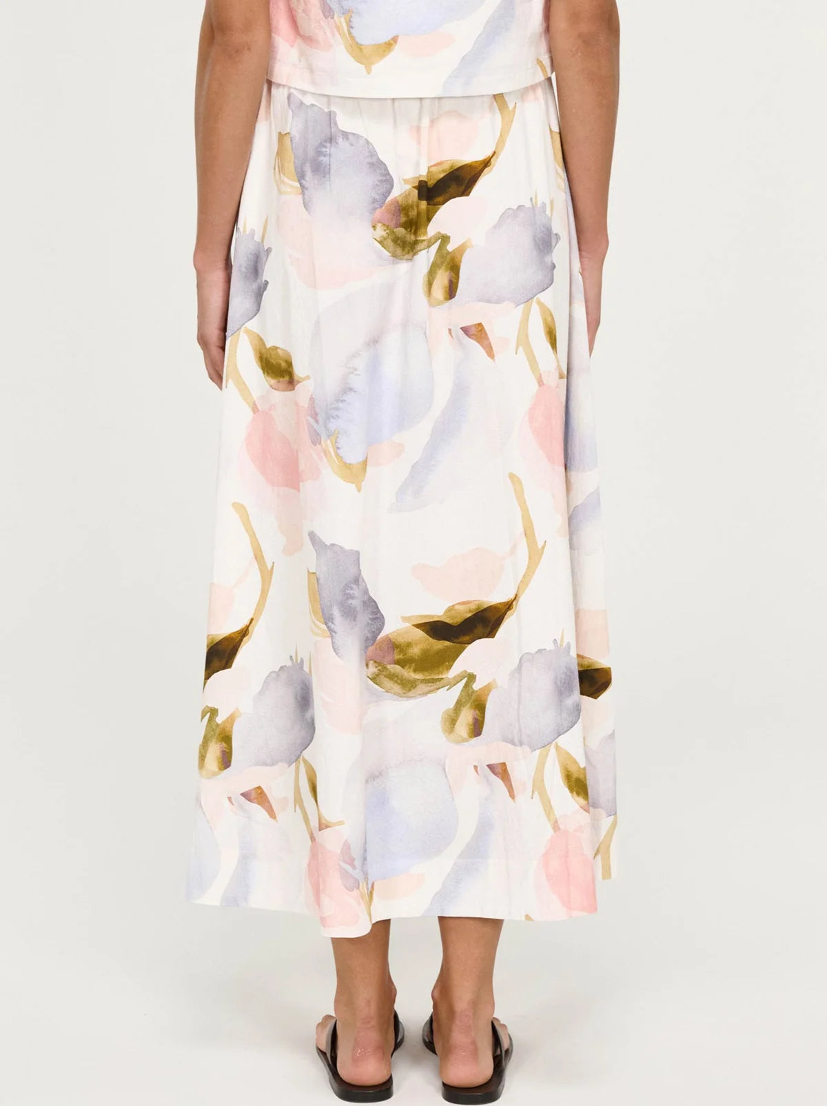 STAPLE THE LABEL - Valea Midi Skirt - Watercolour Floral