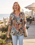 CORFU - Fern Frame Soft Print Blouse Top