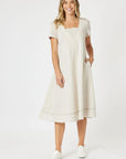 GORDON SMITH - Lino Le Marais Dress - Natural