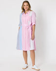 THREADZ - Miramar Stripe Print Shirt Dress - Lipstick Multi