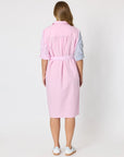 THREADZ - Miramar Stripe Print Shirt Dress - Lipstick Multi