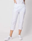 THREADZ - Santorini Cropped Cotton Pant - White