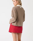 CARTEL & WILLOW - Alisa Rugby Tee - Toffee Stripe