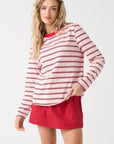 CARTEL & WILLOW - Felix Long Sleeve - Red Pink Stripe