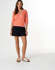 CLOTH + PAPER + SCISSORS - Solar Knitted Henley - Peach