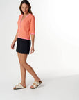 CLOTH + PAPER + SCISSORS - Solar Knitted Henley - Peach