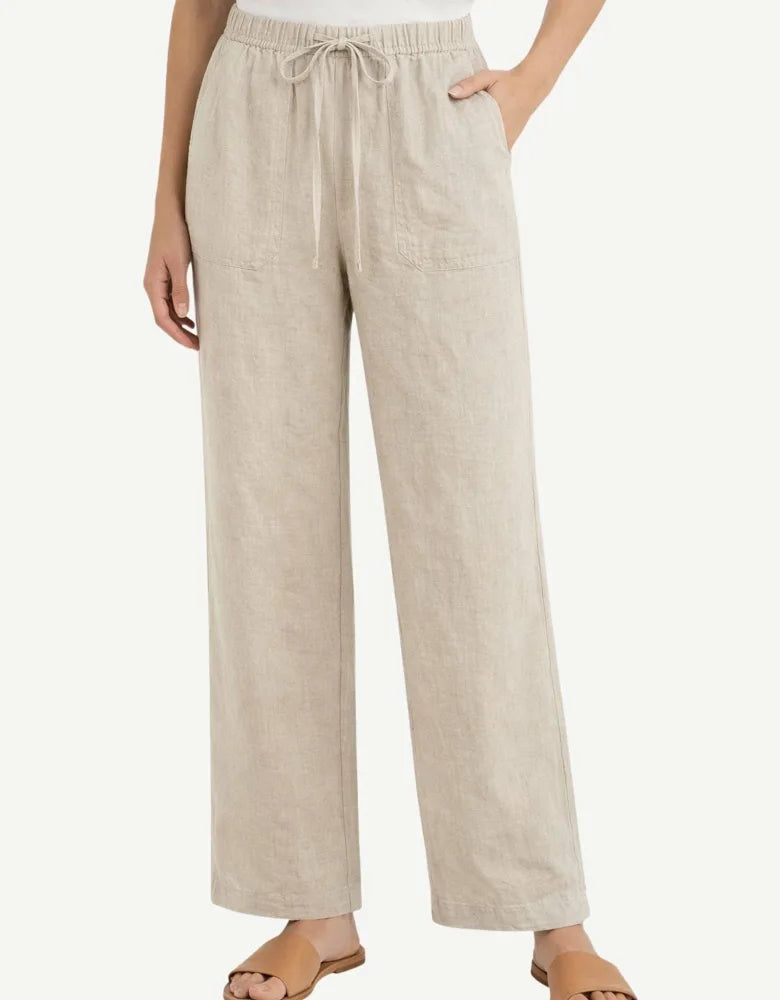 CORFU - Natural Linen Drawstring Pant
