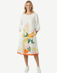 CORFU - Soft Horizon Printed Linen Midi Dress