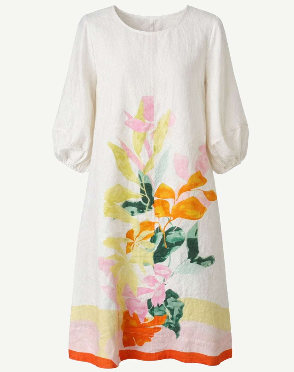 CORFU - Soft Horizon Printed Linen Midi Dress