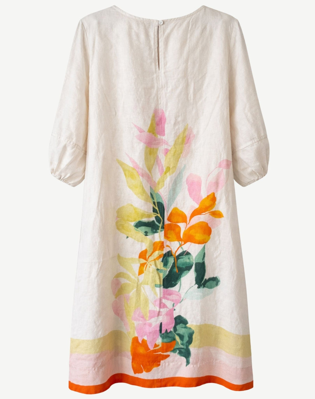 CORFU - Soft Horizon Printed Linen Midi Dress