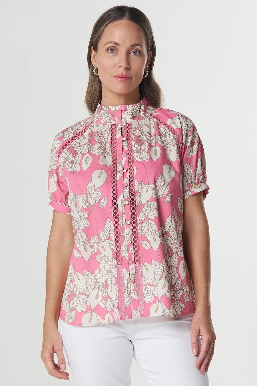 GOONDIWINDI - The daisy Blouse - Flamingo Flower