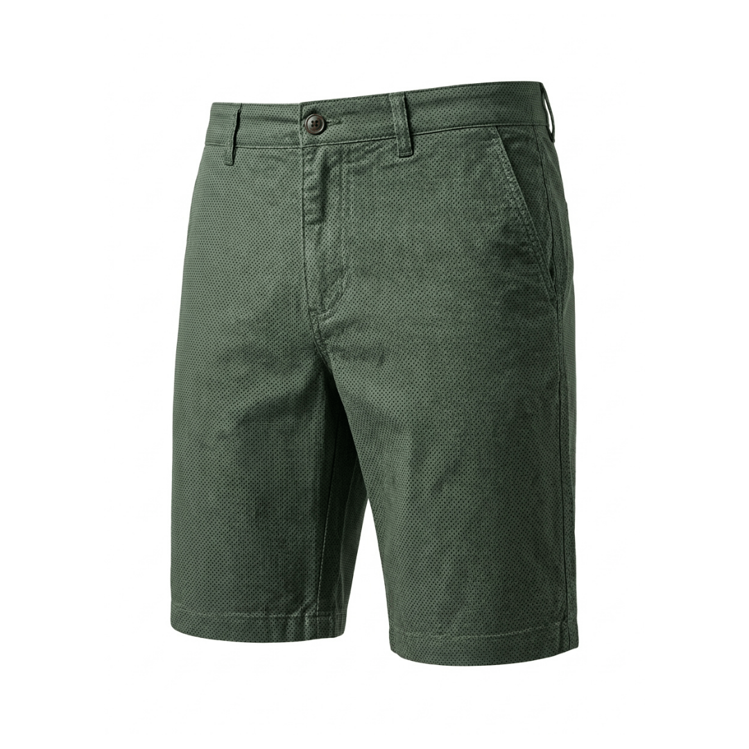 LE SHORT - Printed Stretch Cotton Short - Moss