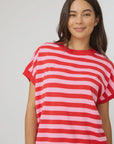 STELLA AND GEMMA - Gwen Tee - Pink/Red Stripe