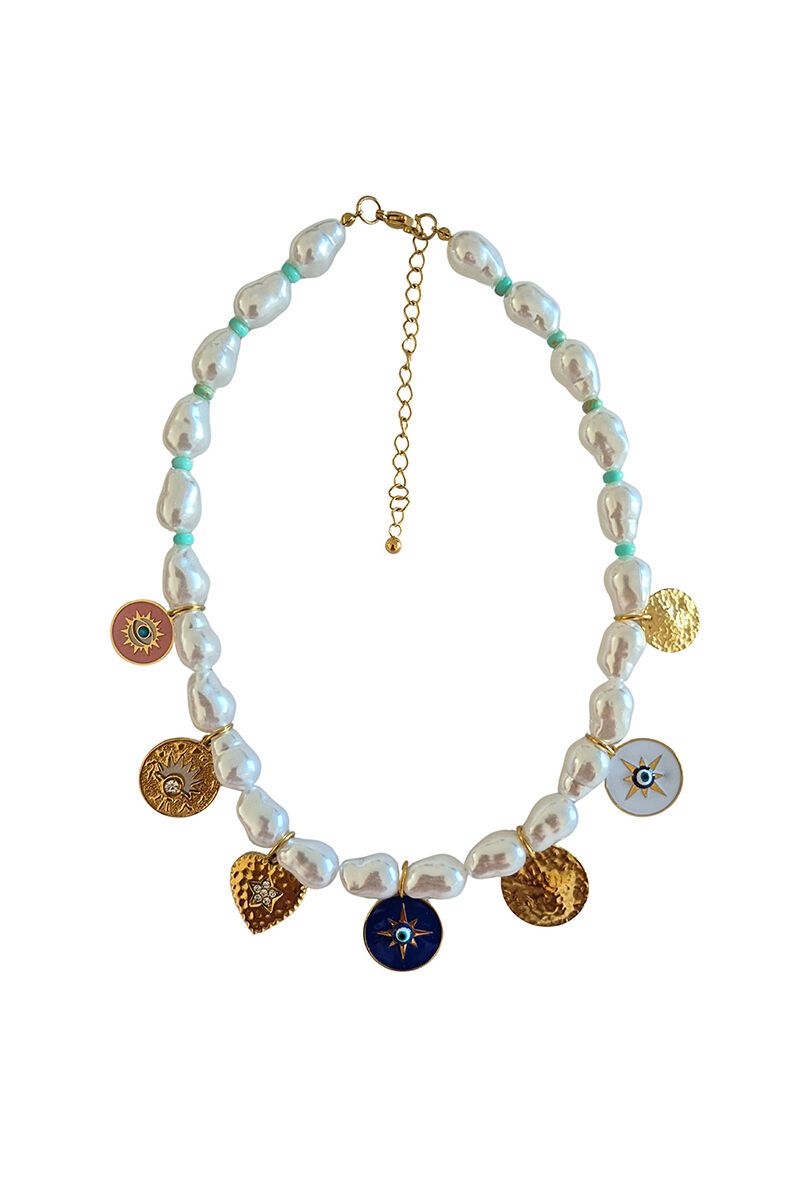 ZODA - Pearl Gold Charm Necklace