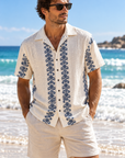 MECHMOTO - Embrodered Shirt - Blue and White