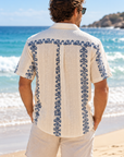 MECHMOTO - Embrodered Shirt - Blue and White