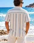 MECHMOTO - Textured Shirt - Blue and White