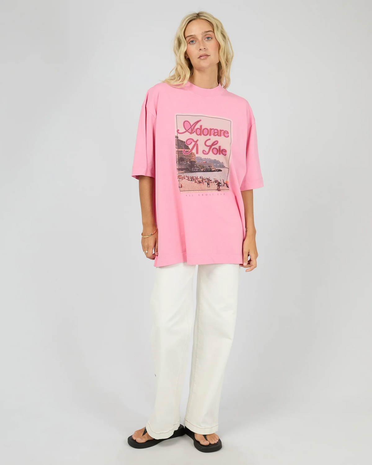 ALL ABOUT EVE - Coastline Oversized Tee - Pink
