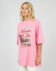 ALL ABOUT EVE - Coastline Oversized Tee - Pink