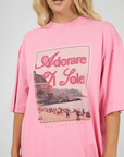 ALL ABOUT EVE - Coastline Oversized Tee - Pink
