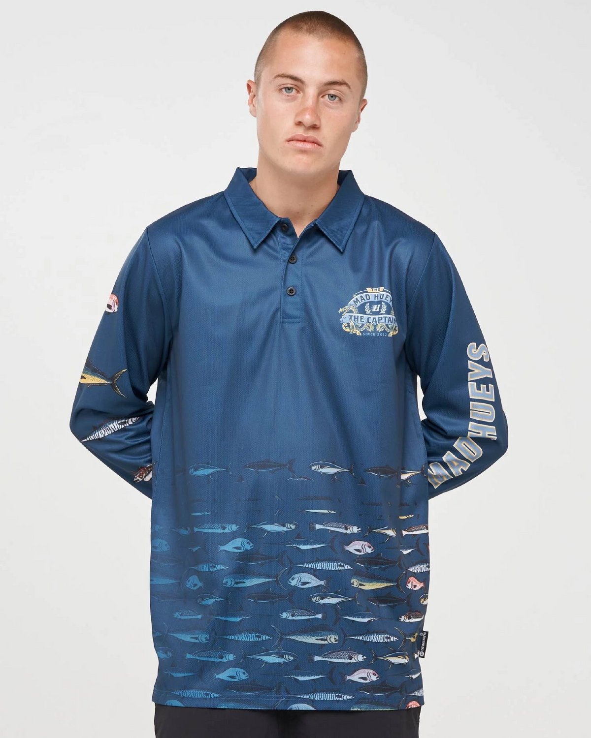 MAD HUEYS - Dragon Captain UPF 50+ Fishing Jersey - Navy