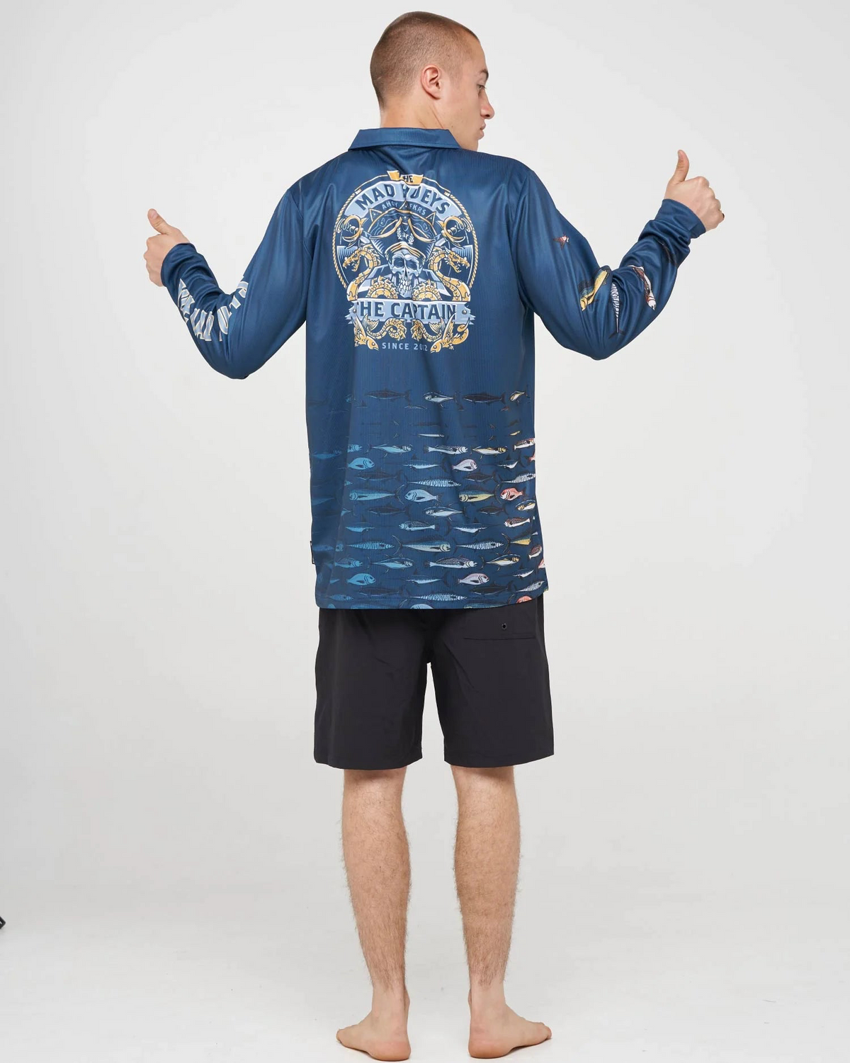 MAD HUEYS - Dragon Captain UPF 50+ Fishing Jersey - Navy