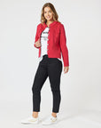 THREADZ - Maggie Denim Jacket - Red