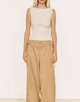 MINK PINK - Boat Neck Rib Detail Mesh Top - Cream