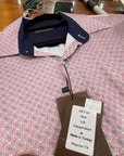 MENDORAL SHIRTS- Red Patterned Long Sleeved Casual Shirt.