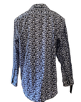 A K DEMIRE- Blue Patterned Dress Long Sleeved Shirt. Slim Fit