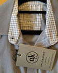 A K DEMIRE- Long Sleeved Dress Shirt.  Black/White.  Slim FIt