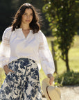 GOONDIWINDI COTTON-  Lace Insert Blouse.  White