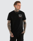 NENA AND PASADENA- Iron Thunder Dual Curved Tee.  Jet Black