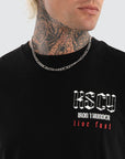 NENA AND PASADENA- Iron Thunder Dual Curved Tee.  Jet Black