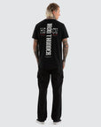 NENA AND PASADENA- Iron Thunder Dual Curved Tee.  Jet Black
