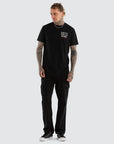 NENA AND PASADENA- Iron Thunder Dual Curved Tee.  Jet Black