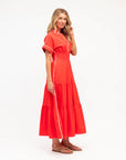 LABEL OF LOVE – Contrast Tipped Midi Dress - Orange