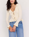 MINK PINK - Miracle Ruffled Cardigan - Ecru
