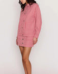 MINK PINK - Freya Stripe Denim Jacket - Red Stripe