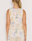 MINK PINK - Sirena Shorts.  Printed Linen Blend Drawstring Shorts.
