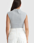 ORTC - Liv High Neck Rib Top - Grey Male