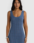 ORTC - Melia Geo Knit Dress. Harbour Blue
