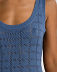 ORTC - Melia Geo Knit Dress. Harbour Blue