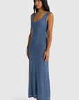 ORTC - Melia Geo Knit Dress. Harbour Blue