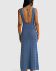 ORTC - Melia Geo Knit Dress. Harbour Blue