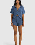 ORTC - Melia Geo Knit Shorts. Harbour Blue