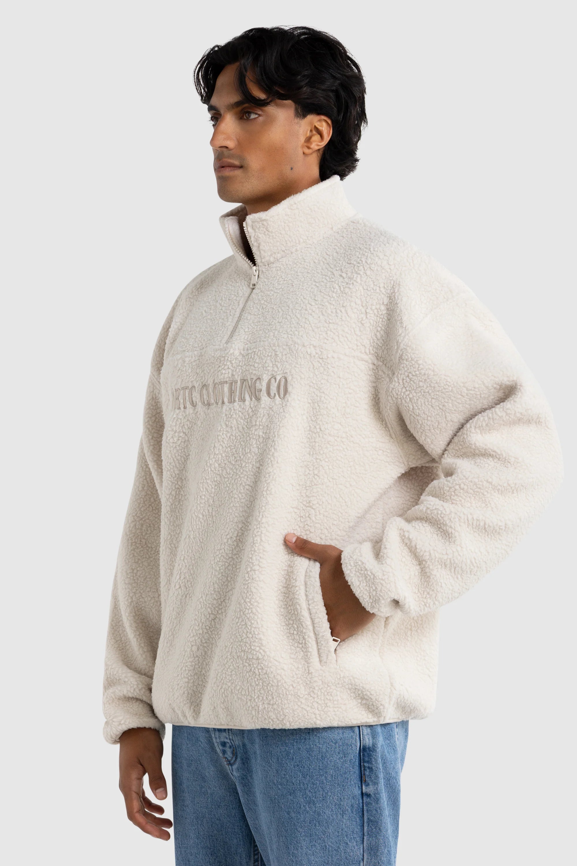 ORTC - Unisex Sherpa Fleece Quarter Zip Natural