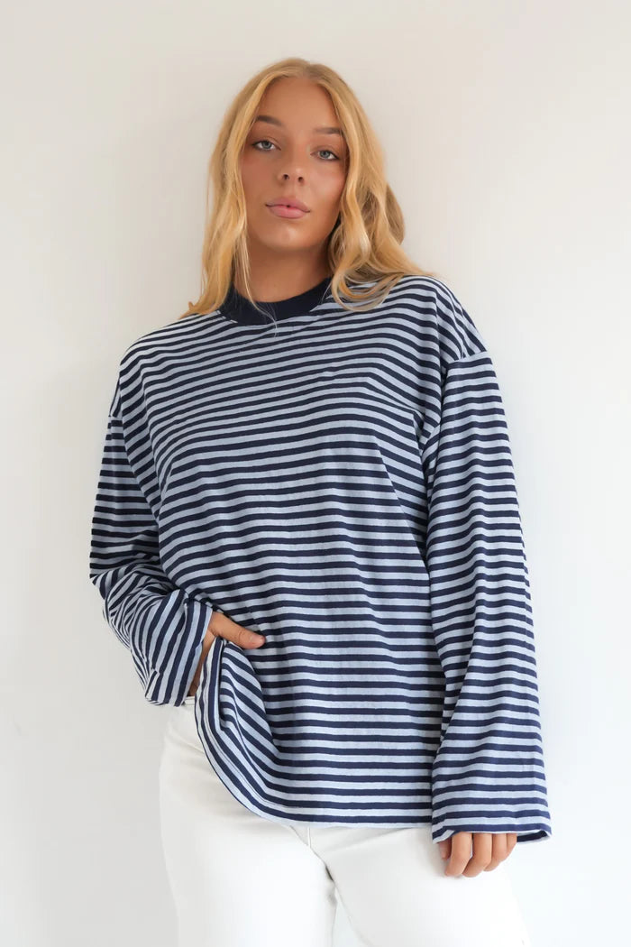 ALL ABOUT EVE - Paloma LS Stripe Tee - Nautical