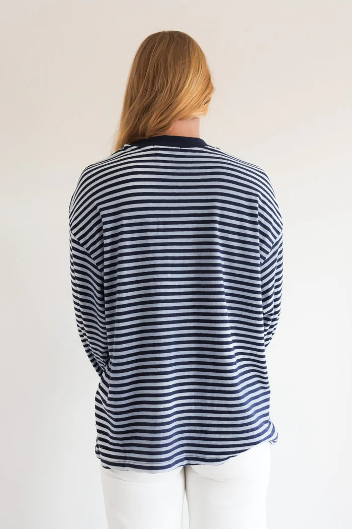 ALL ABOUT EVE - Paloma LS Stripe Tee - Nautical